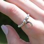 Sterling Silver Ball Bead Ring With Horseshoe Charm, thumbnail 1 of 7