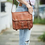 Leather Satchel With Front Pocket Midi, thumbnail 1 of 11
