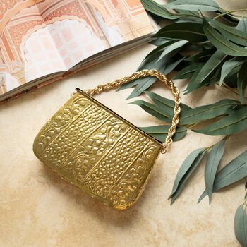 Ramisha Gold Brass Clutch, 3 of 3