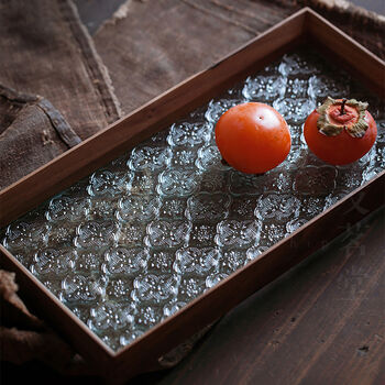 Glass Serving Tray In Wooden Frame, 4 of 7