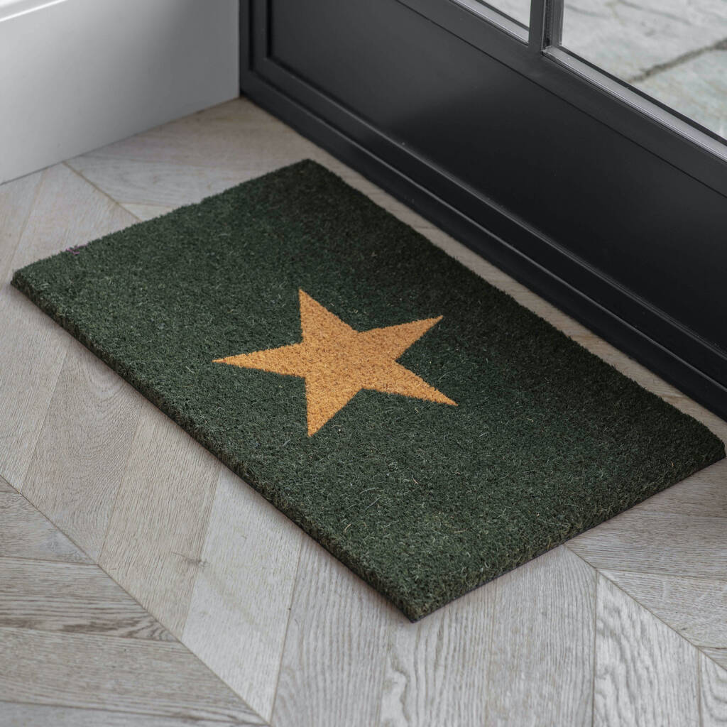 Large Green Star Doormat By all things Brighton beautiful