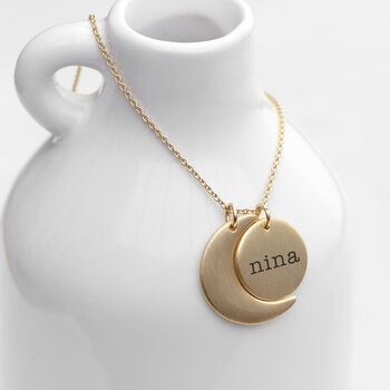 Personalised Gold Plated Moon And Sun Necklace, 2 of 7