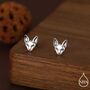 Sphynx Cat Stud Earrings In Sterling Silver, thumbnail 1 of 11