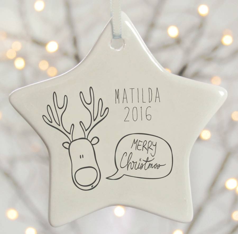 Personalised Christmas Reindeer Decoration