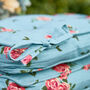 Set Of Two Blue Rose Seat Cushions With Ties, thumbnail 4 of 4
