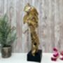 Abstract Couple Sculpture With Gold Leaf Detail Gift Ornament, thumbnail 5 of 9