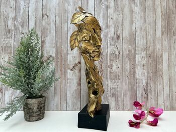 Abstract Couple Sculpture With Gold Leaf Detail Gift Ornament, 5 of 9