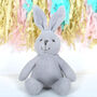 Grey Bunny Rabbit Rattle And Personalised Bag, thumbnail 2 of 5