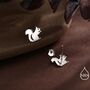 Sterling Silver Squirrel Stud Earrings, thumbnail 10 of 11