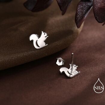 Sterling Silver Squirrel Stud Earrings, 10 of 11
