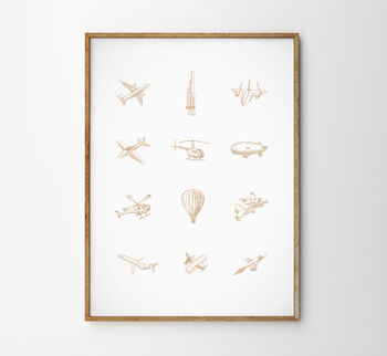 Children’s Personalised Flying Machines Art Print, 10 of 12