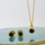 Rose Gold Plated Silver Black Spinel Stud Earrings, thumbnail 6 of 7