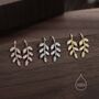 Cz Leaf Mini Crawler Earrings In Sterling Silver, thumbnail 3 of 9