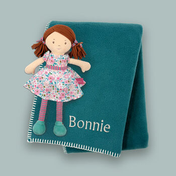 Katy Rag Doll With Personalised Fleece Blanket, 3 of 7