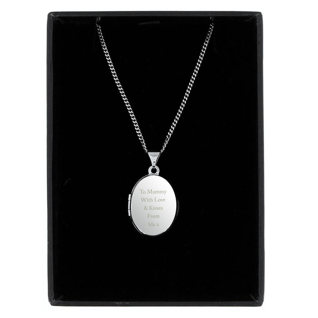 Personalised Sterling Silver Oval Locket Necklace By Creativity by Felicity