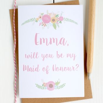 Personalised Floral Be My Bridesmaid Card, 4 of 7