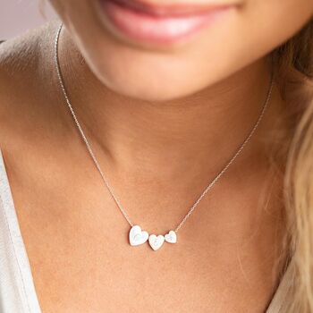 Triple Heart Initial Personalised Necklace, 2 of 12