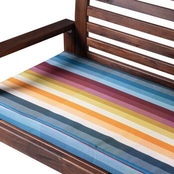 Pixel Stripes Water Resistant Garden Bench Seat Pad, 5 of 5
