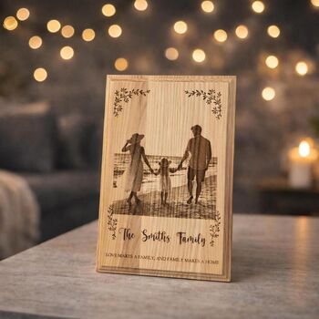 Engraved Photo On Wood Frame Grandparent Gift, 9 of 9