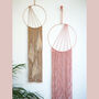 Modern Macrame Hoop Wall Hanging With Feathers, thumbnail 3 of 5