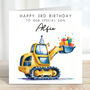 Personalised Digger Birthday Card, thumbnail 2 of 3