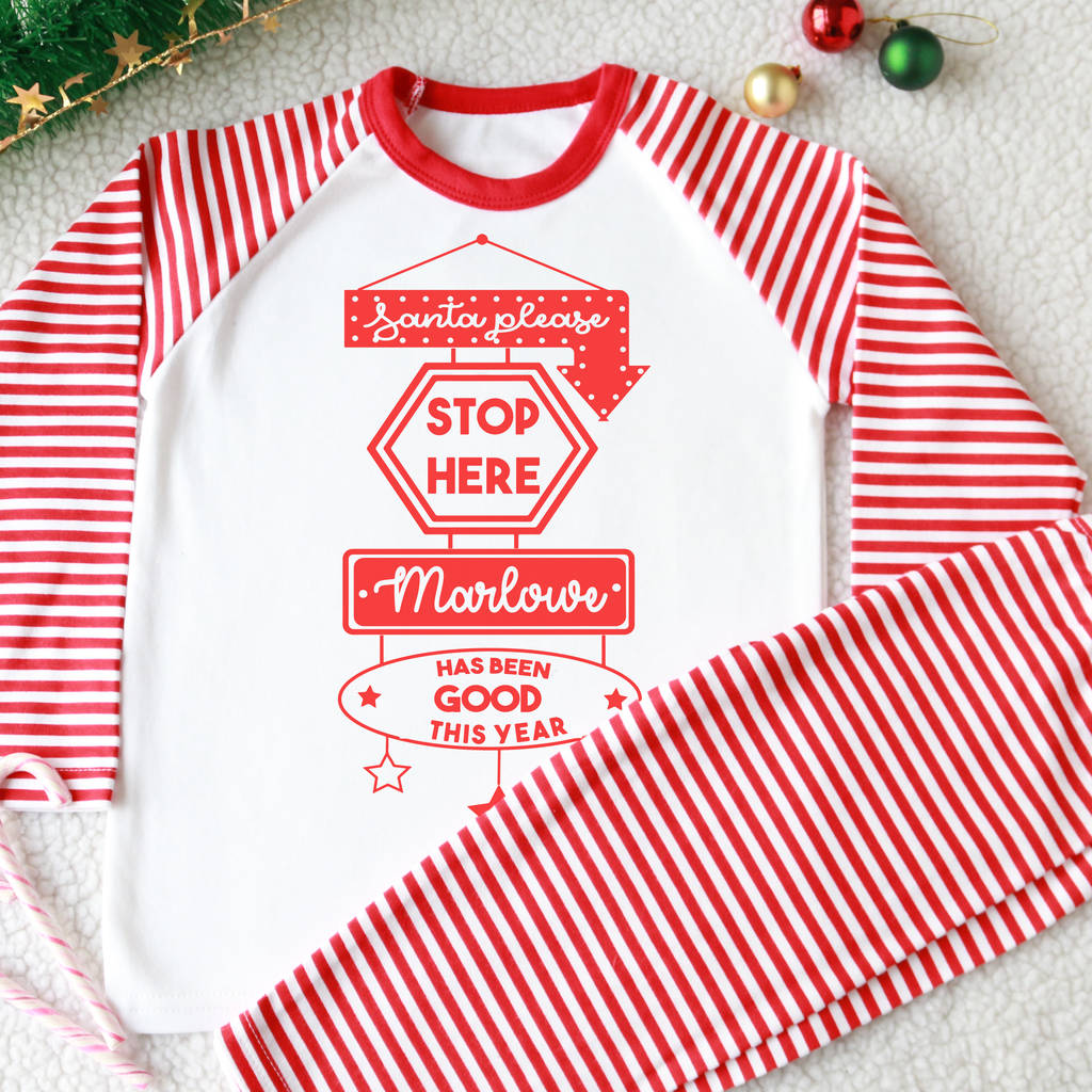 santa please personalised kid's christmas pyjamas by marloweville | notonthehighstreet.com