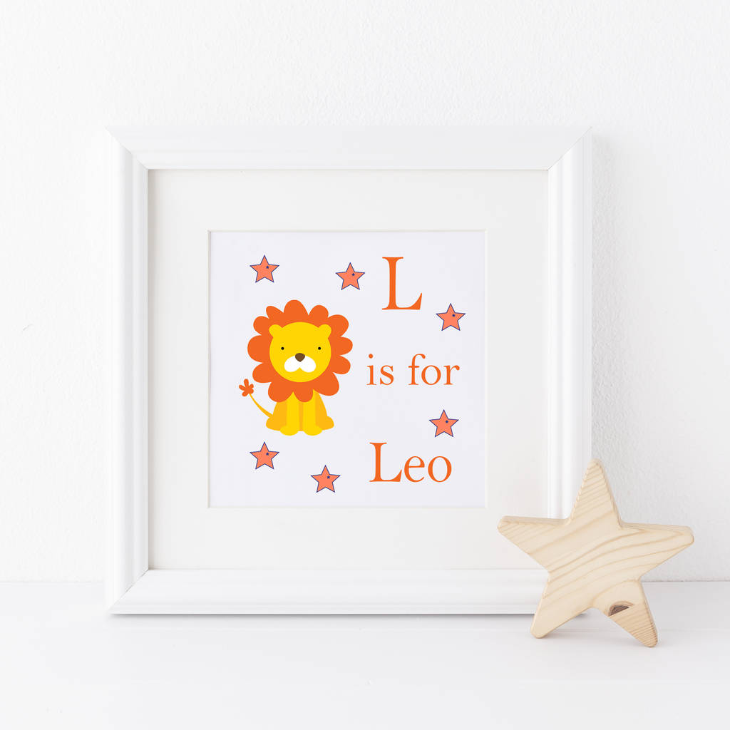 Personalised Lion Name Print By Lush Baby | notonthehighstreet.com