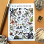 Beach Wildlife Of Britain Watercolour Postcard, thumbnail 1 of 11