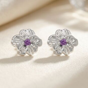Birthflower Birthstone Earrings Birthday Gift For Her, 5 of 6