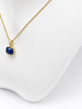 Gold Lapis Lazuli Pendant Necklace, 5 of 9