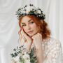 Grace Dried Flower Crown White And Green Preserved Wedding Halo, thumbnail 4 of 5