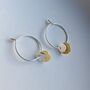 Gold Plated / Sterling Silver Double Disc Hoop Earrings, thumbnail 5 of 7