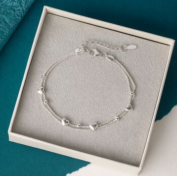 40th Birthday Sterling Silver Heart Bracelet, 5 of 5