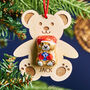 Personalised Chocolate Wooden Bear Decoration, thumbnail 3 of 5