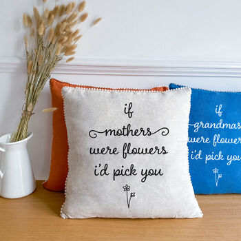 If Mothers Were Flowers Cushion With Mini Flower Trim, 8 of 11