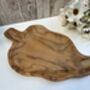 38cm Hand Carved Teak Root Leaf Bowl Wood Serving Dish, thumbnail 6 of 12