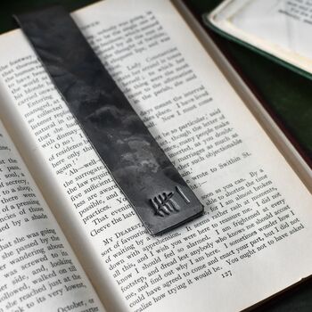 6th Anniversary Gift; Raw Iron Forged Scroll Bookmark, 4 of 9