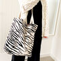 Reversible Large Cotton Tiger Beach Shoulder Bag, thumbnail 8 of 12