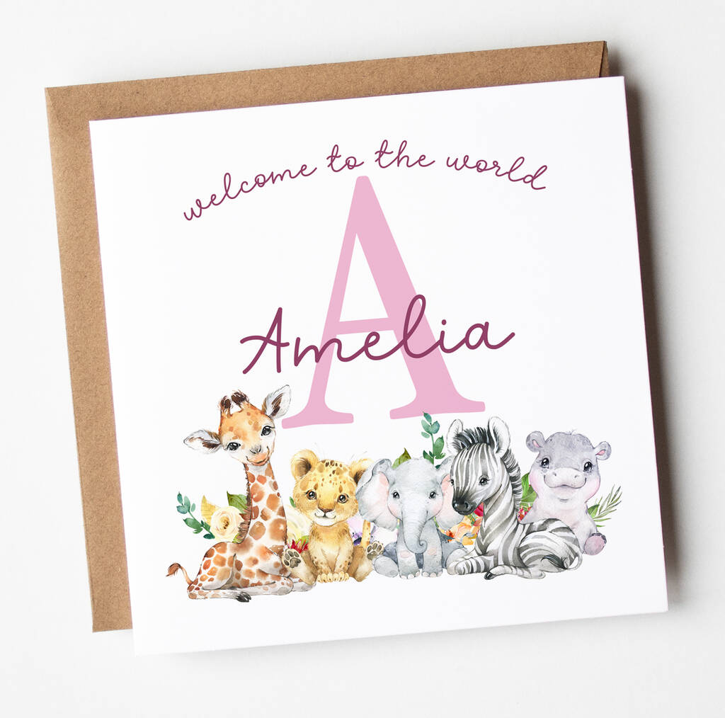 Personalised New Baby Card 'Welcome To The World'