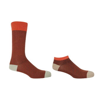 Lux Taylor Orange Luxury Crew And Trainer Men’s Socks, 2 of 7