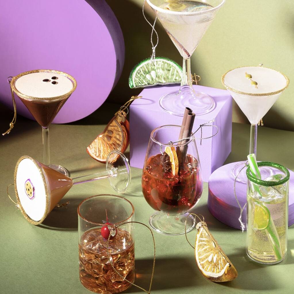 Set Of Three Martini Cocktail Bauble By HELLO LOVELY