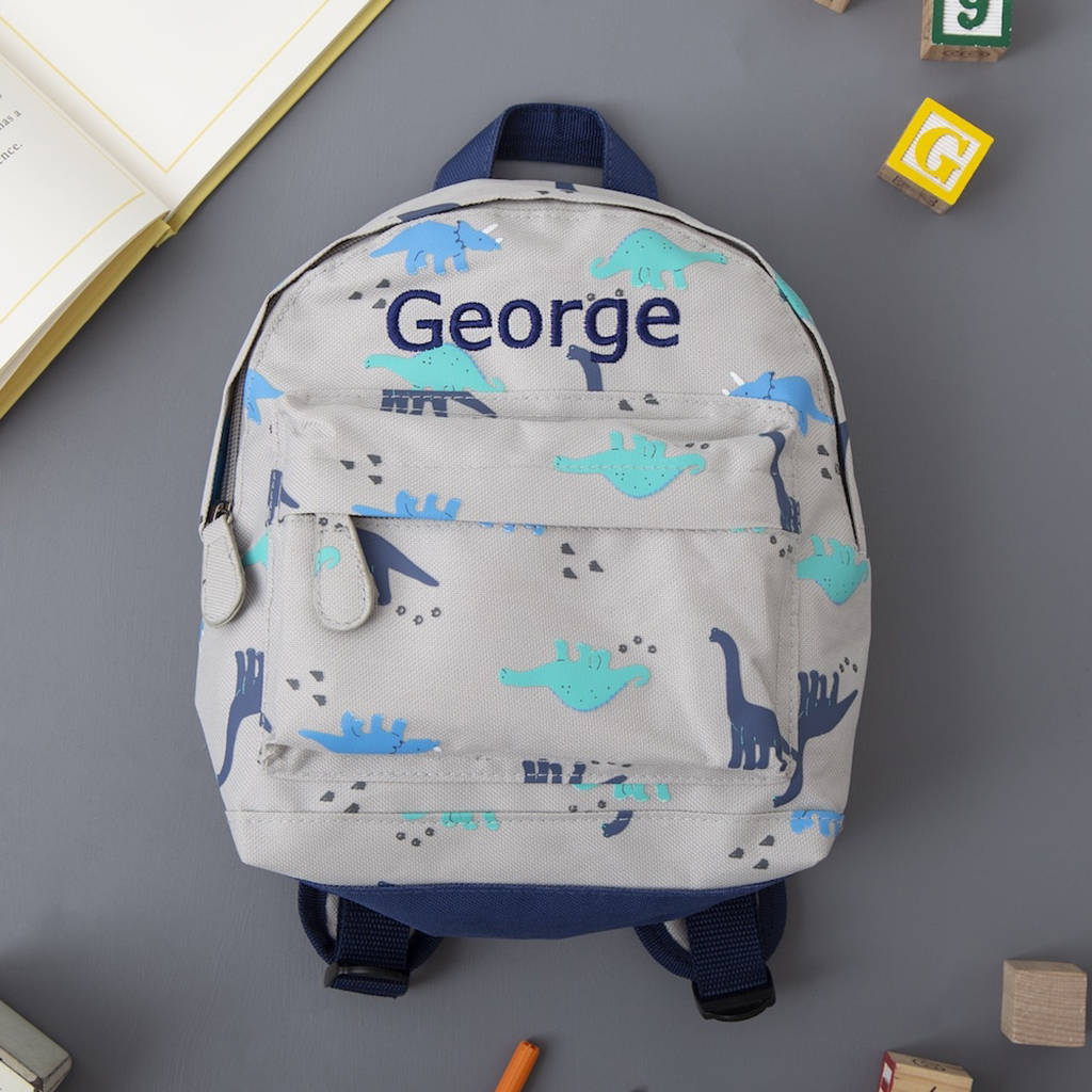 Personalised Dinosaur Print Mini Backpack, 1 of 4