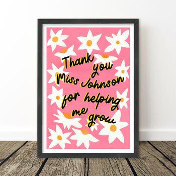 Thank You For Helping Me Grow Personalised Teachers Print, 5 of 6