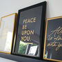 Peace Be Upon You Gold Letter Press Print, thumbnail 1 of 7
