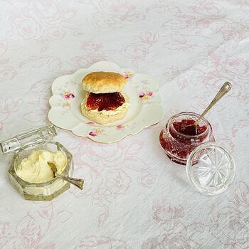 Antique Crystal Cut Glass Lidded Jam / Preserve Pot ~ Nine, 3 of 8
