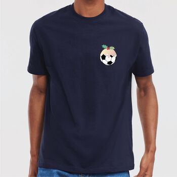 Personalised Football Christmas Pudding T Shirt, 2 of 3