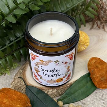 Autumn Candle Sweater Weather Pumpkin Spice Scent, 2 of 3
