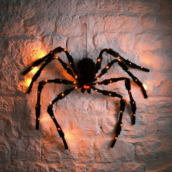 Large Light Up LED Plush Spider Halloween Decoration, 3 of 3