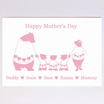 Personalised Bear Family Mother's Day Card, 4 of 9