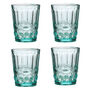 Set Of Four Embossed Turquoise Glass Tumblers, thumbnail 2 of 8